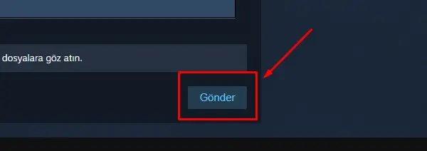 Gönder butonuna tıklayın ve Steam hesabı silme işlemi tamamlandı