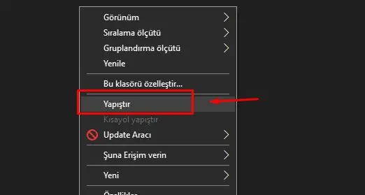 Yapıştırın
