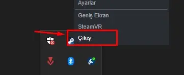 Steam uygulamasını kapat