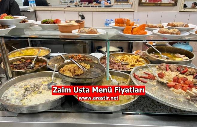 Zaim Usta menü fiyatları